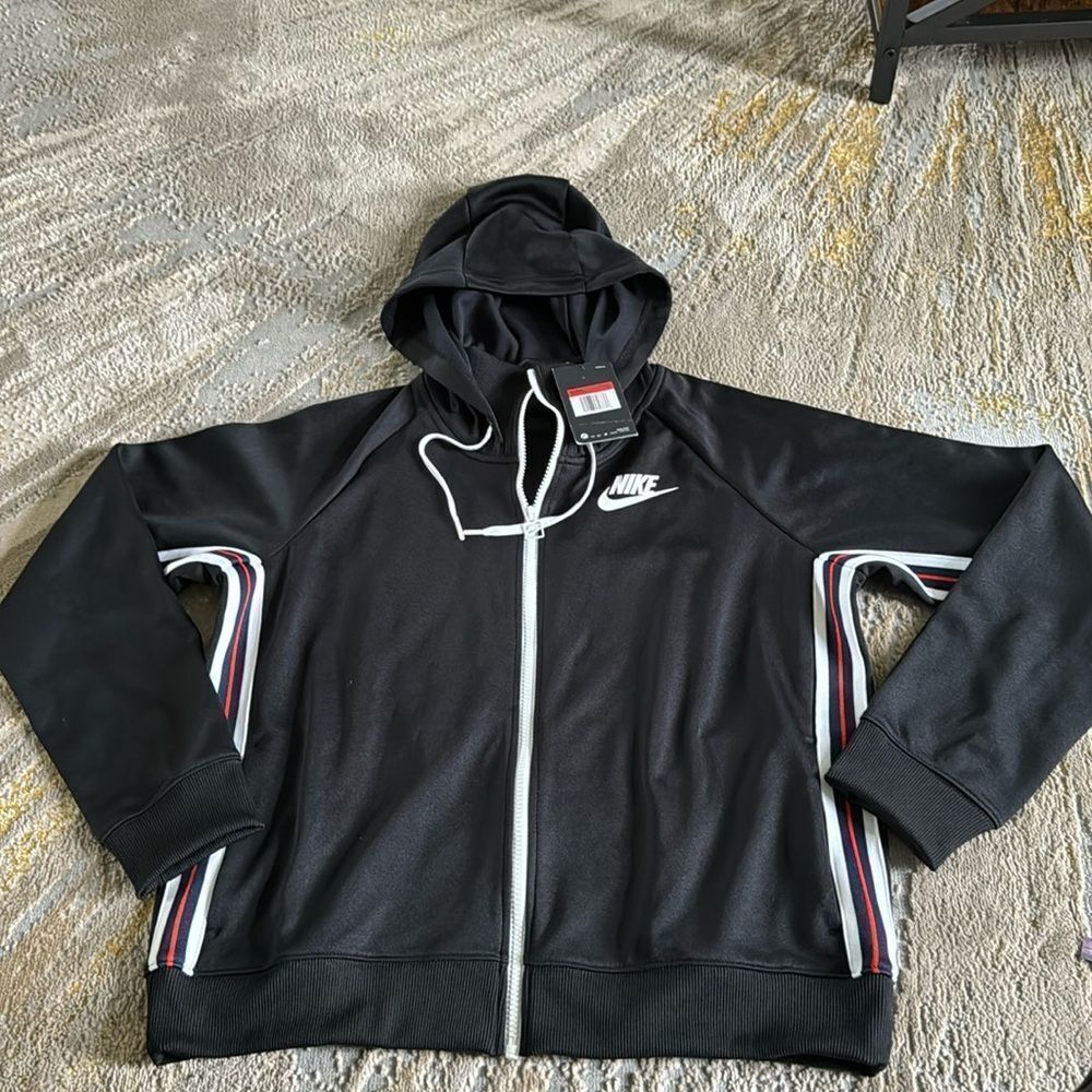 Nike Women's Sportswear FZ Tracksuit Hoodie Size L EUC Black brand new with tags